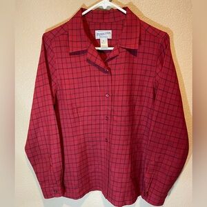 Pendleton Red Checkered Wool Flannel Sz M